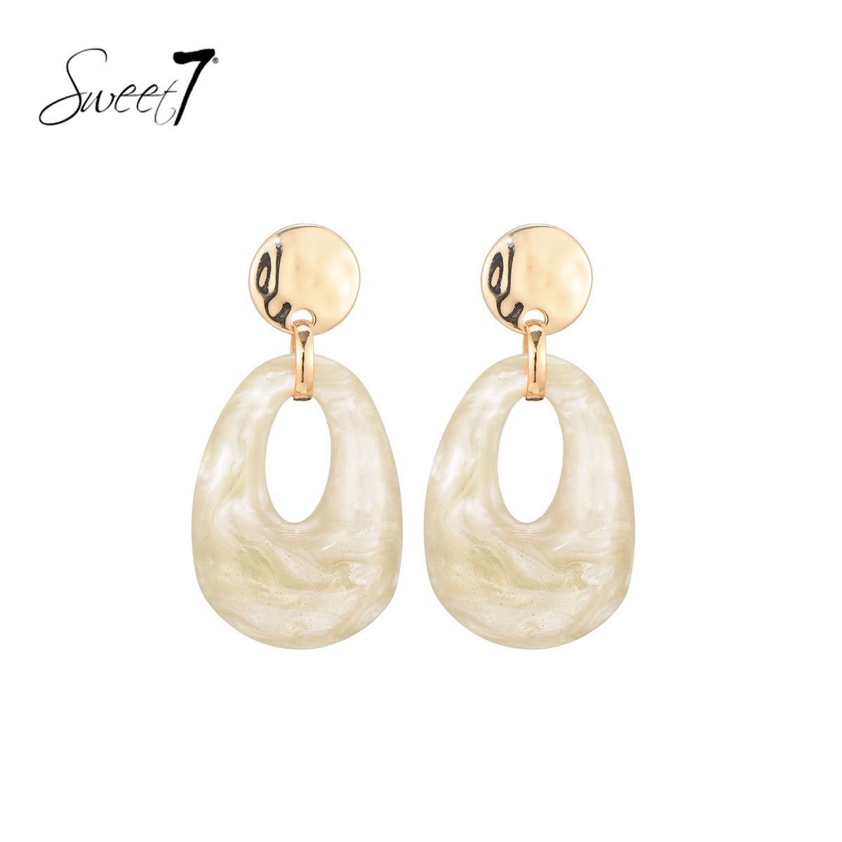 Sweet7 oorbellen - beige