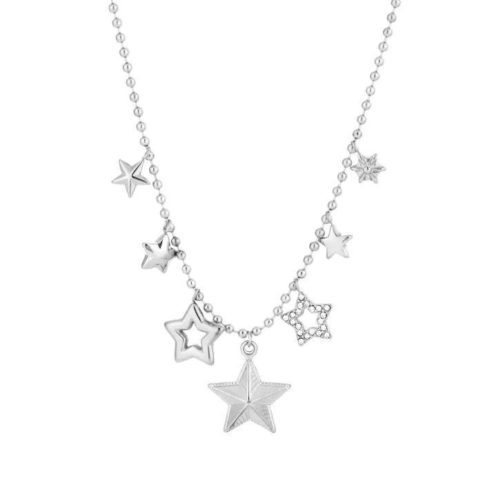 Steren bedels ketting - zilver