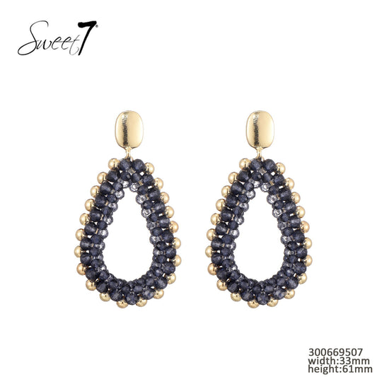 Sweet7 oorbellen blauw/goud