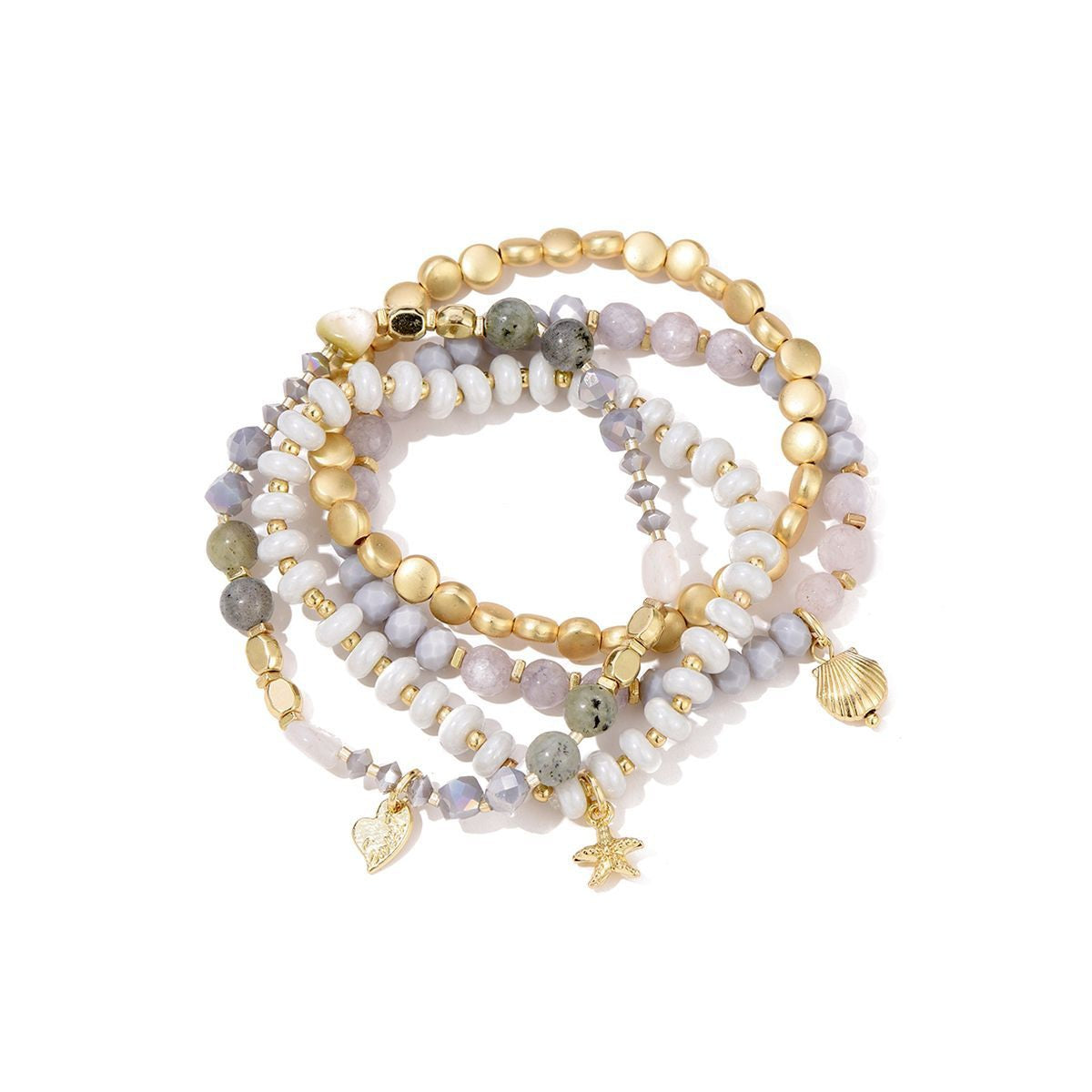 Sweet7 Armbanden set beach - grijs