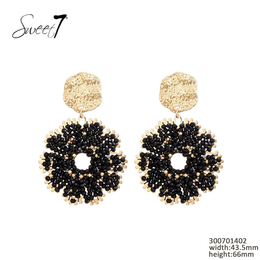 Sweet7 oorbellen - zwart/goud