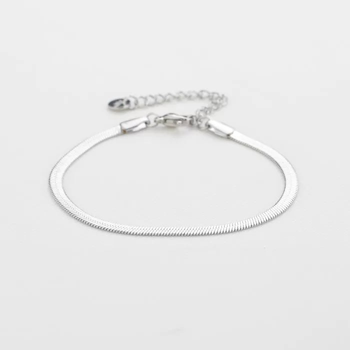 Platte armband - zilver