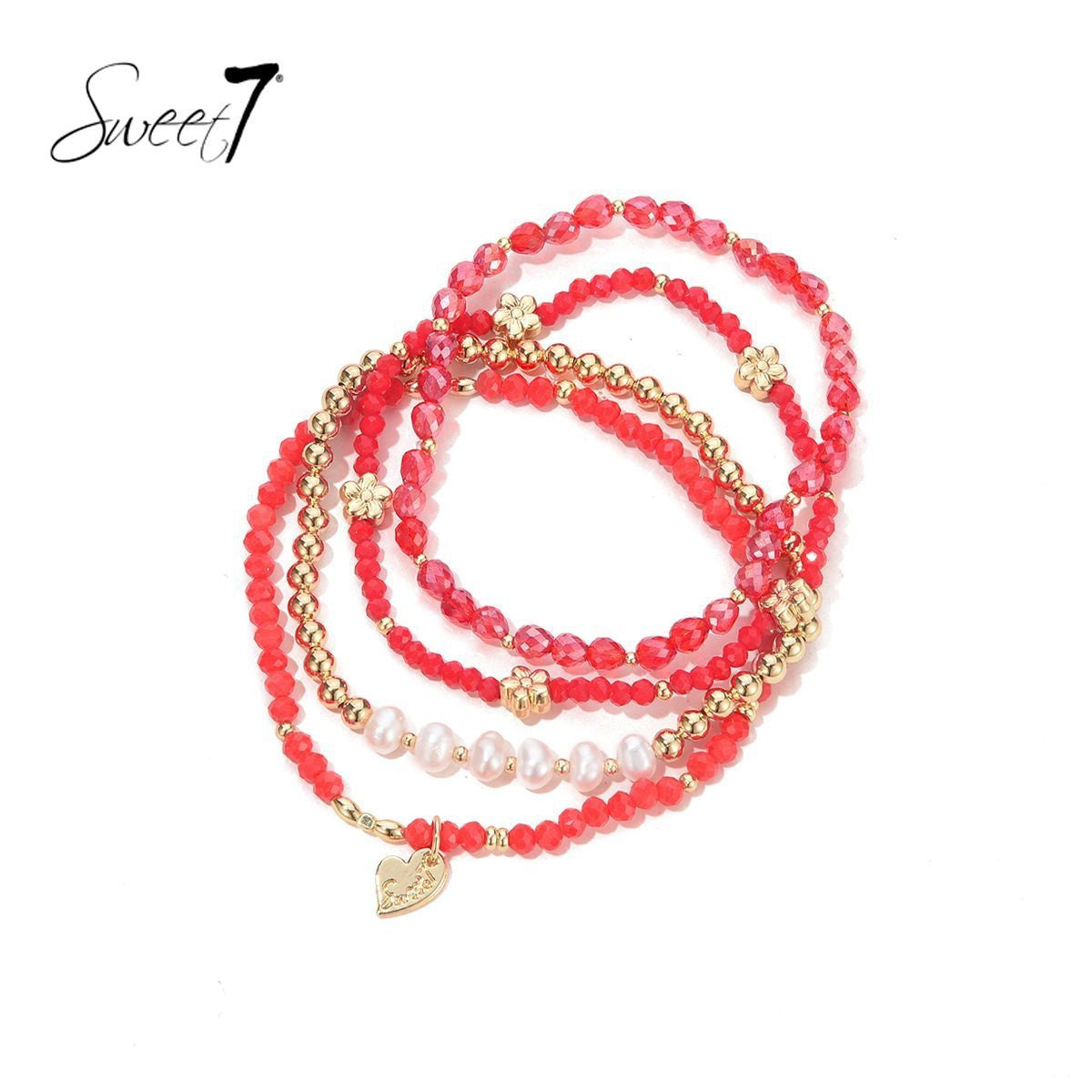 Sweet7 armbanden set - rood