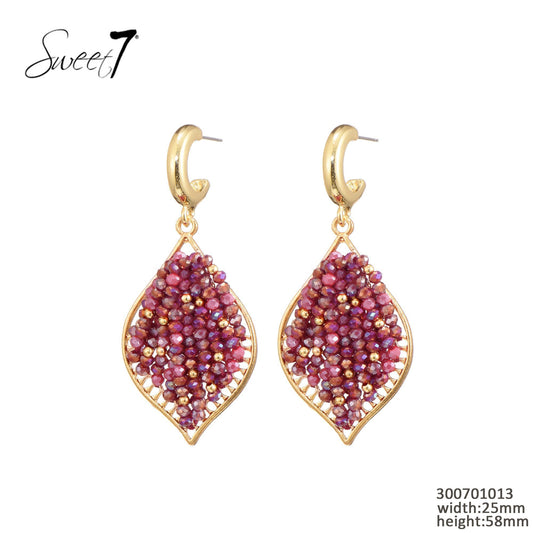 Sweet7 oorbellen - rood/goud