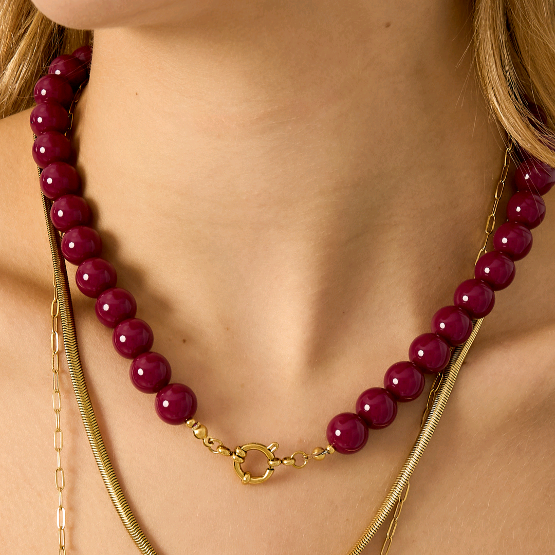 Kralen ketting - Beige