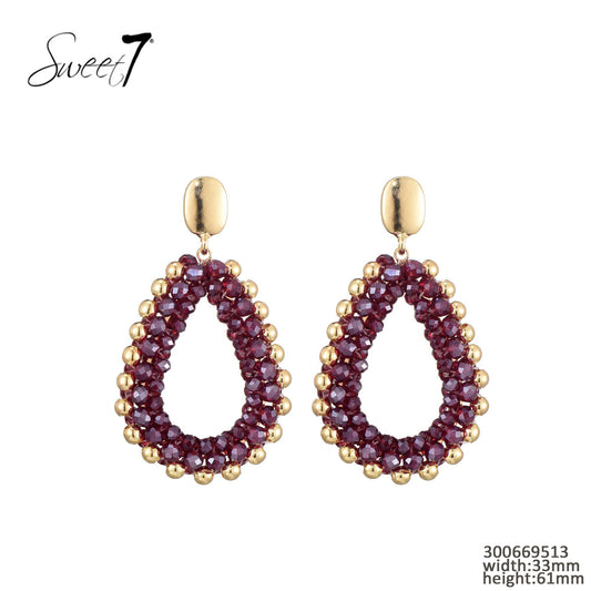 Sweet7 oorbellen - rood/goud