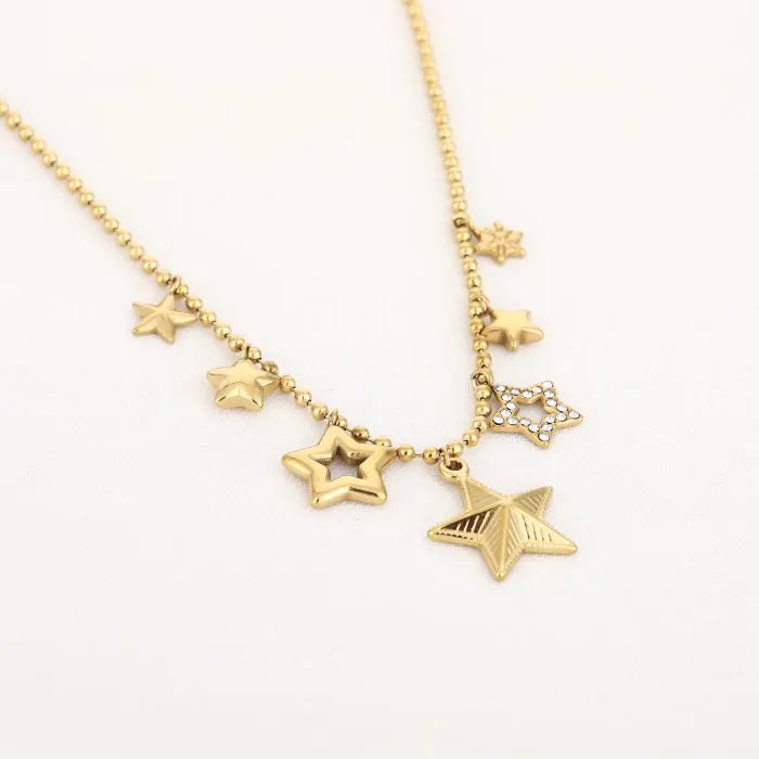 Steren bedels ketting - goud