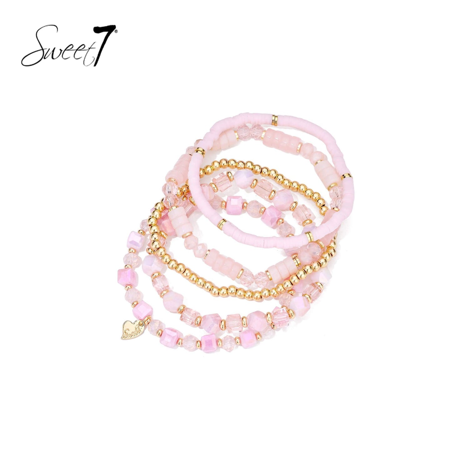 Sweet7 armbanden set - roze