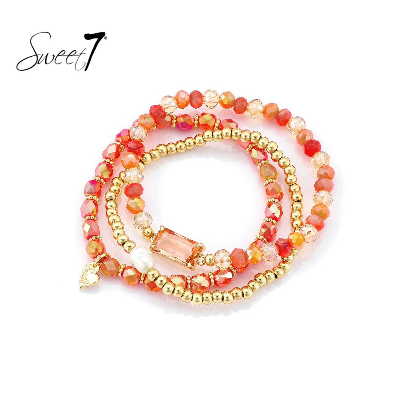 Sweet7 armbanden set - koraal
