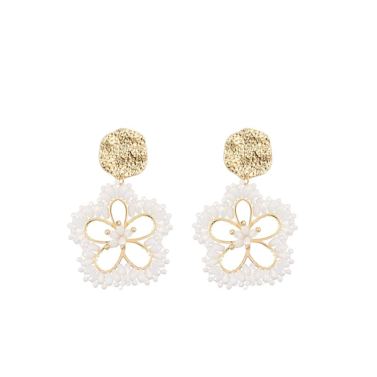 Bloemen oorstekers - wit