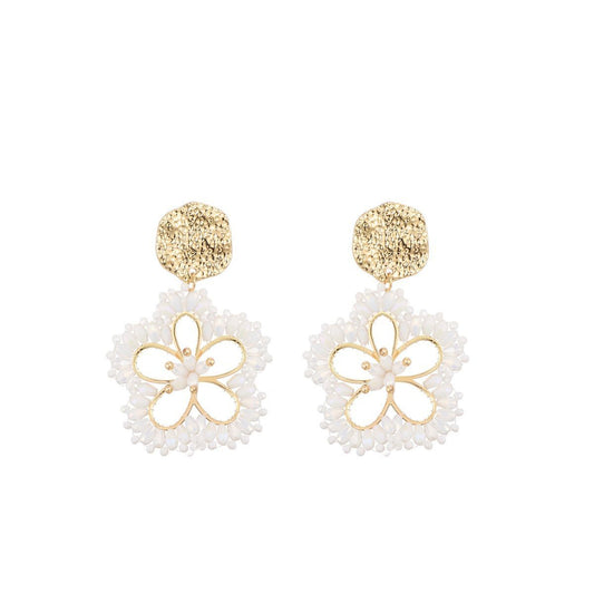 Bloemen oorstekers - wit