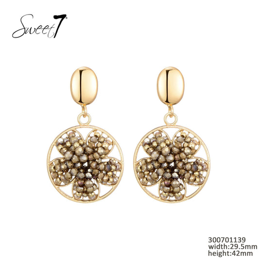 Sweet7 oorbellen - taupe/goud