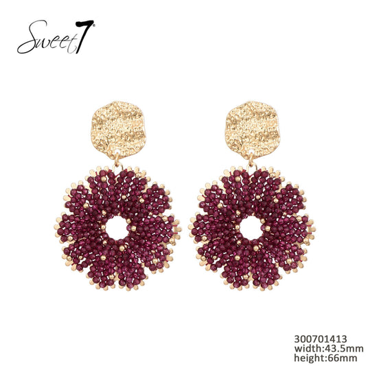 Sweet7 oorbellen - rood/goud