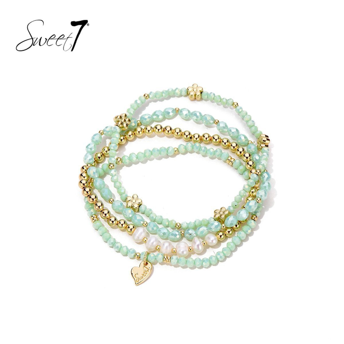 Sweet7 armbanden set- mintgroen