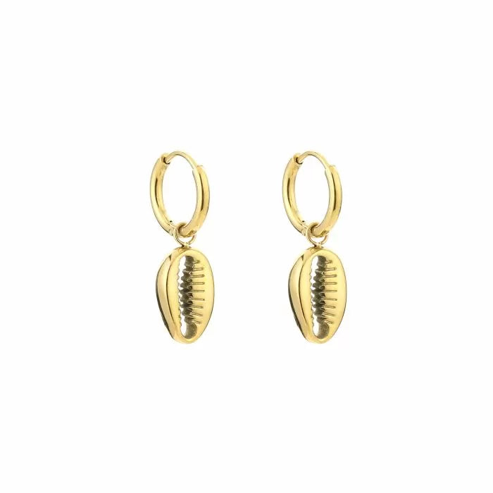 Schelp oorbellen - goud