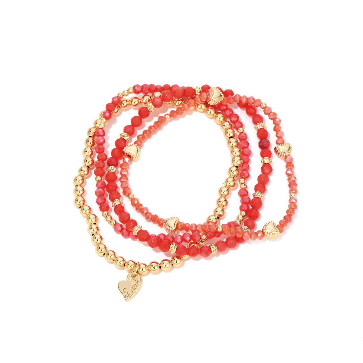 Armbanden set heart - rood