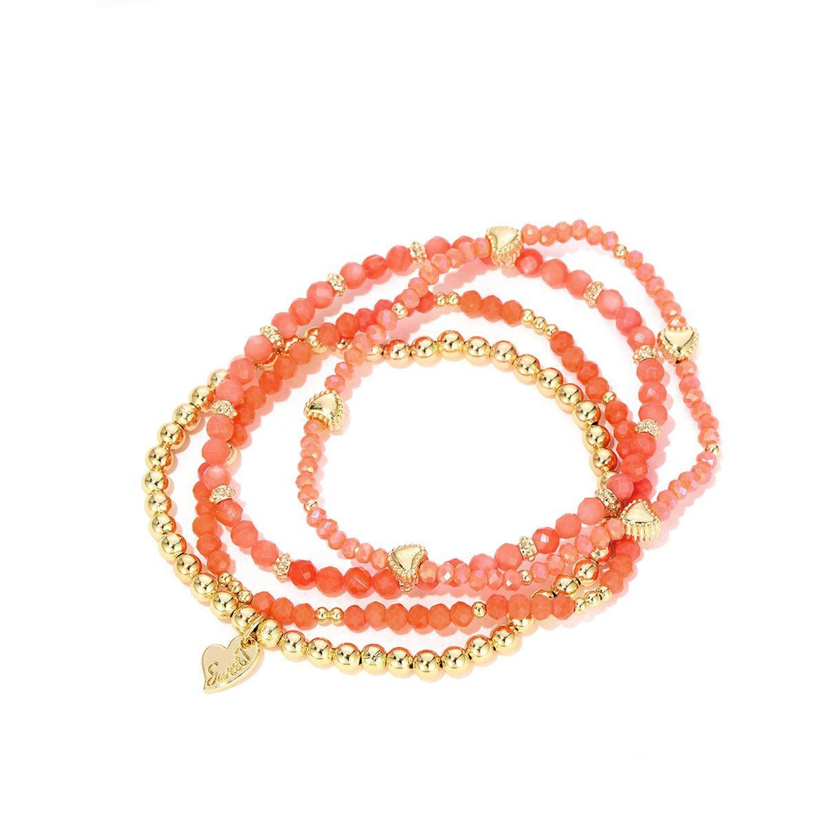 Armbanden set heart - koraal