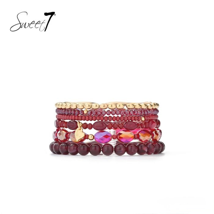Sweet7 armbanden set - rood