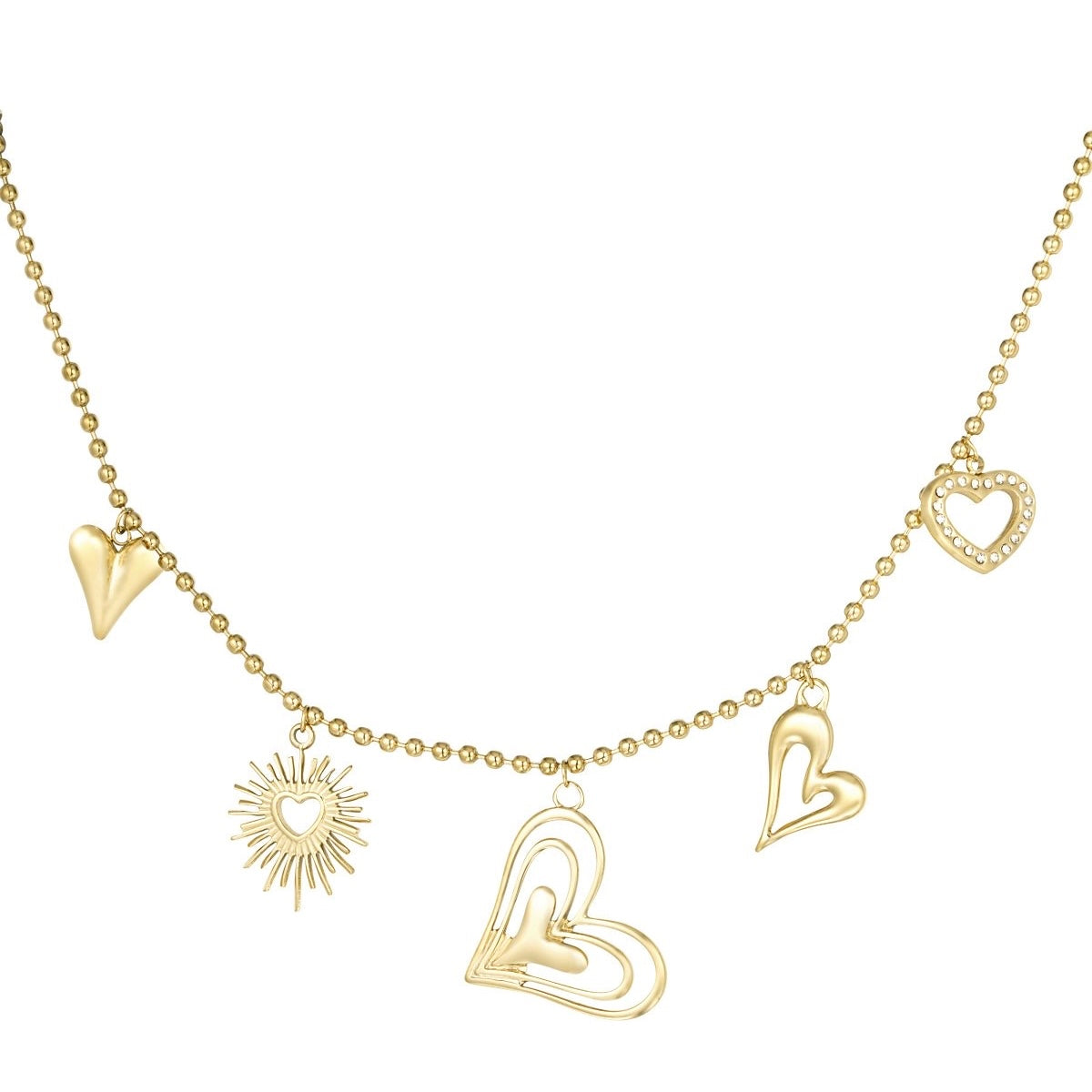 Loving hearts ketting - goud