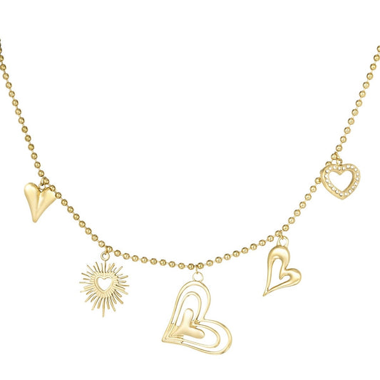 Loving hearts ketting - goud