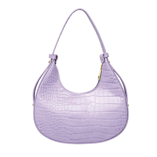 Handtas imitatieleer met print - lila