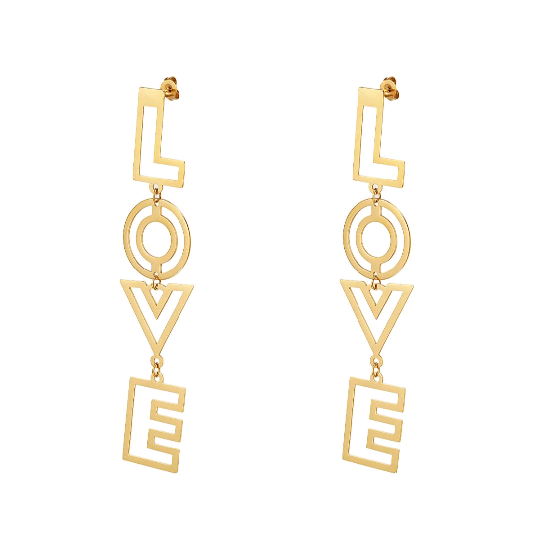 Love oorbellen - goud