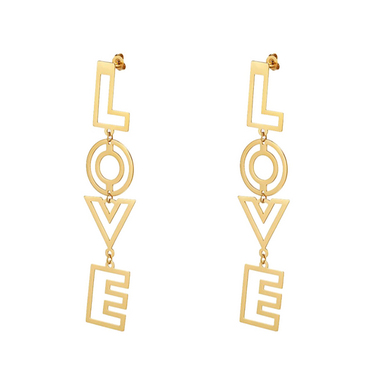 Love oorbellen - goud