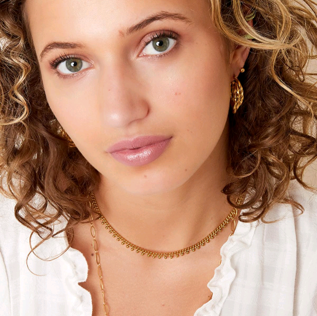 Stippen ketting - zilver
