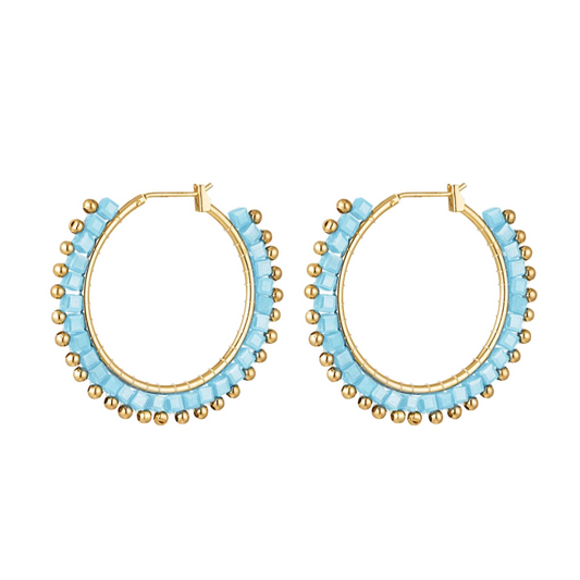 Dots oorbellen - licht blauw