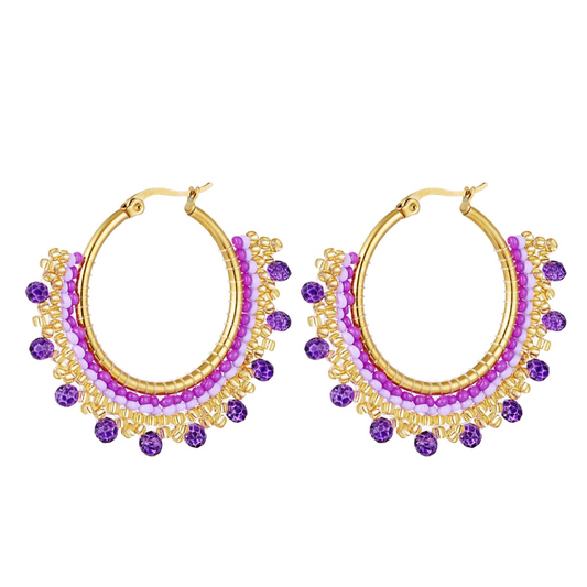 Party oorbellen - paars