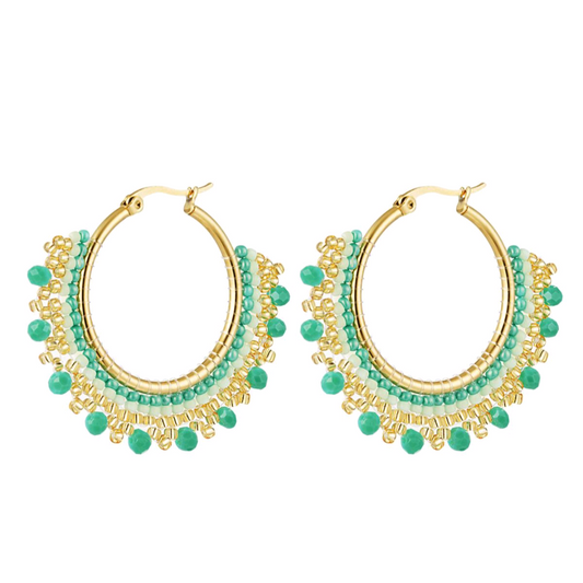 Party oorbellen - groen