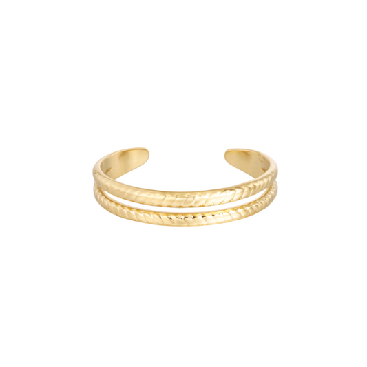 Dubbel gevlochten ring - goud