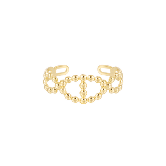 Bolletjes ring - goud