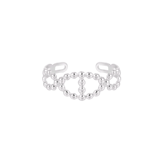 Bolletjes ring - zilver