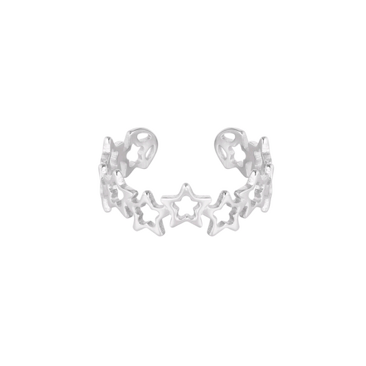 Ring sterretjes - zilver