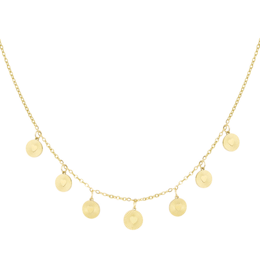 Ketting hartjes coins - goud