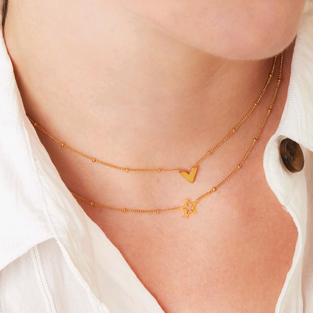 Ketting open ster - goud