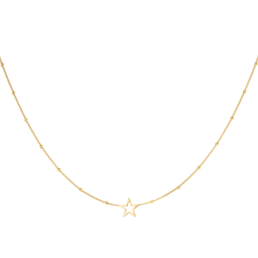Ketting open ster - goud