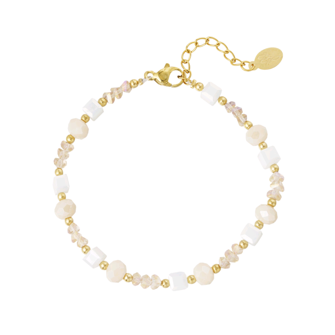 Armband twisted love- beige