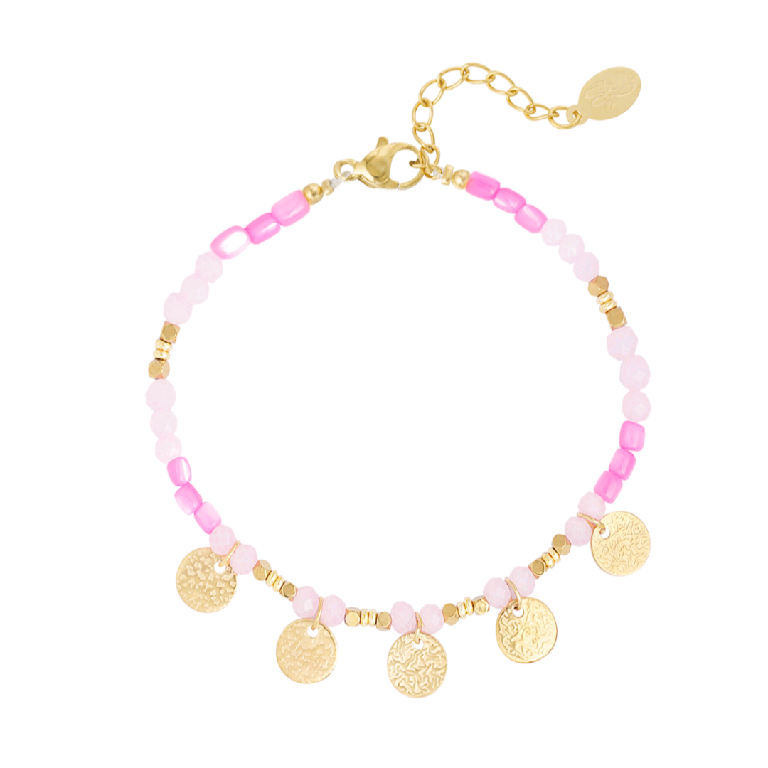 Armband free your mind - roze