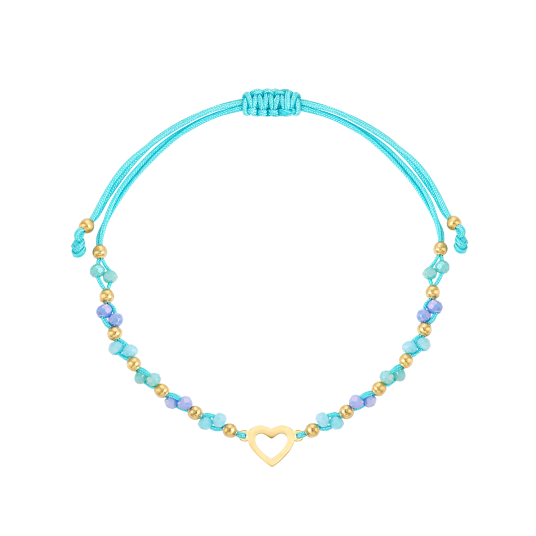Zomer armbandje hart - blauw