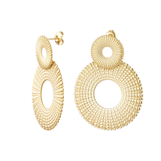 Statement oorbellen cirkels - goud