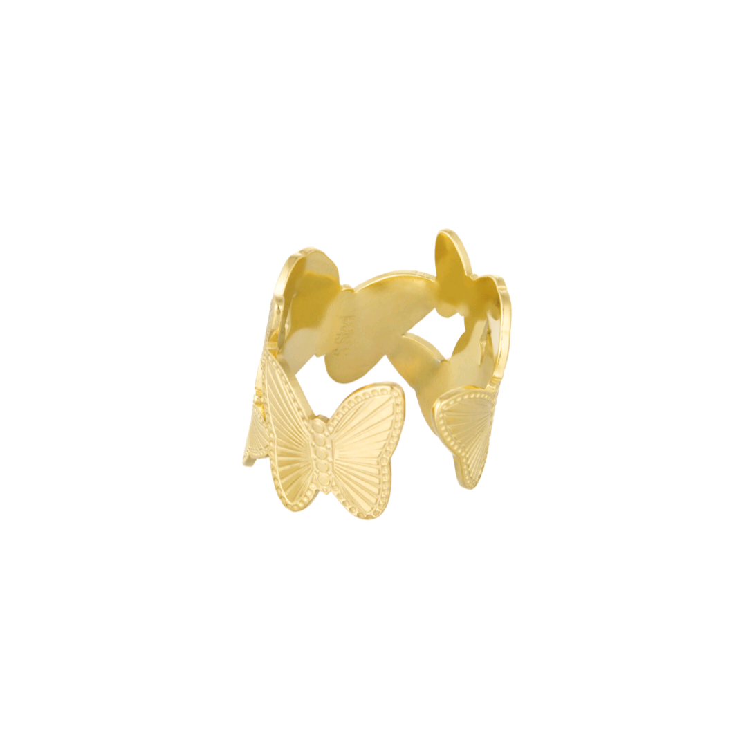 Ring vlinder - goud