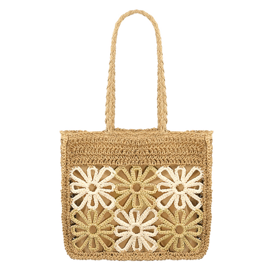 Strandtas flower future - beige
