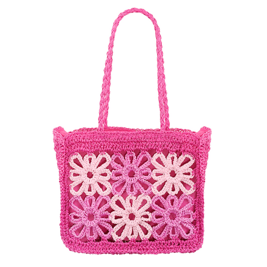 Strandtas flower future - fuchsia