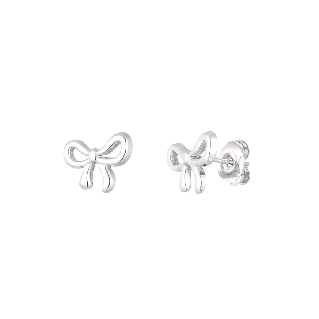 Oorstuds bow life - zilver