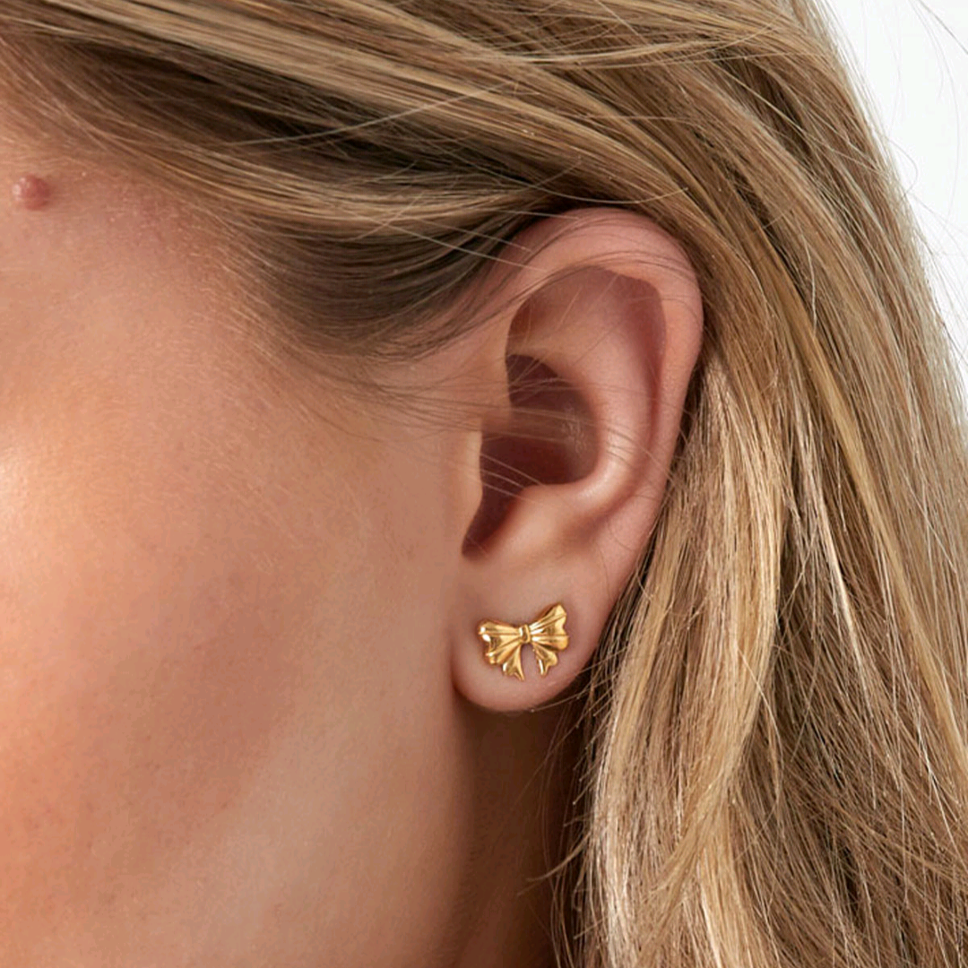 Oorstuds cute bow - goud