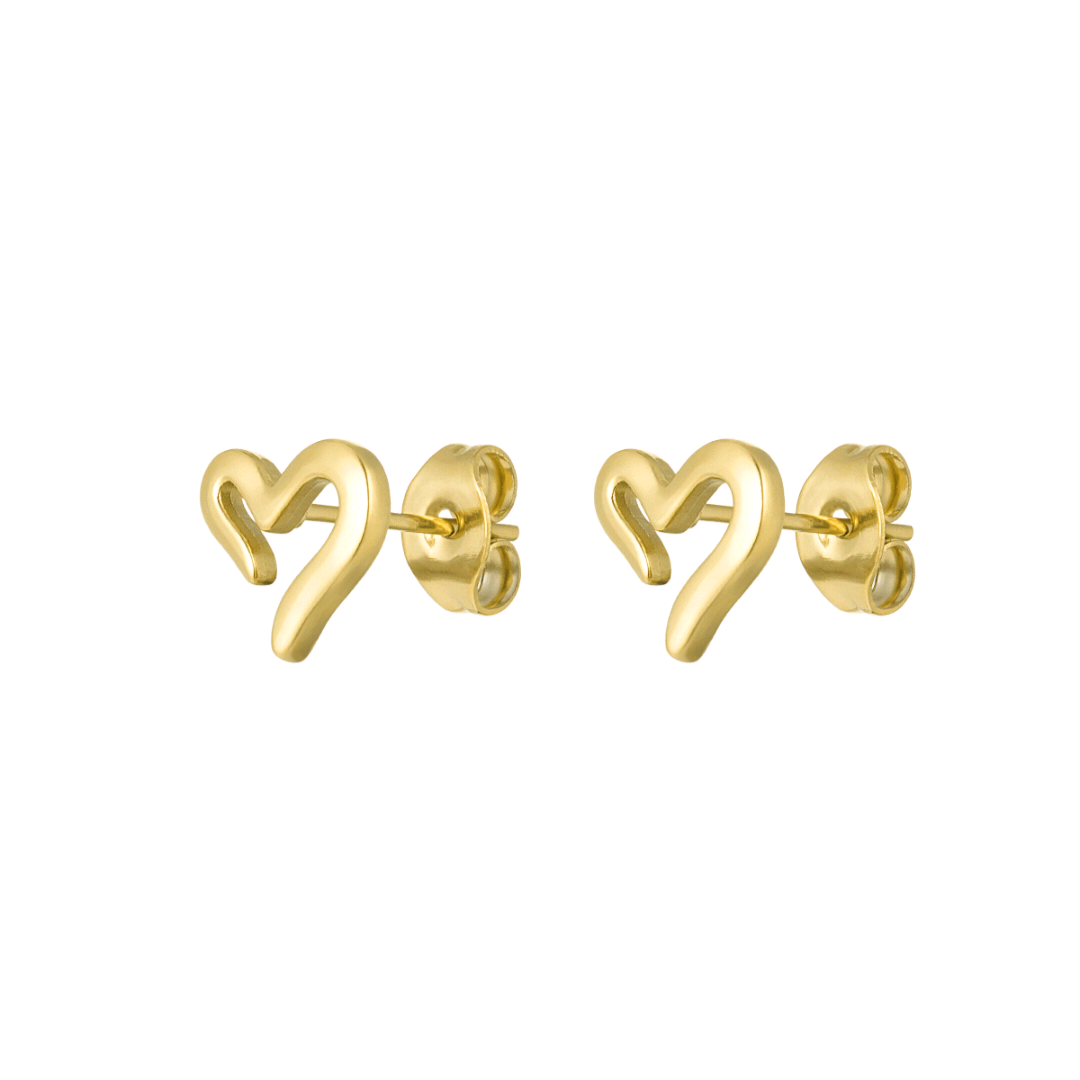 Oorbellen open your heart - goud