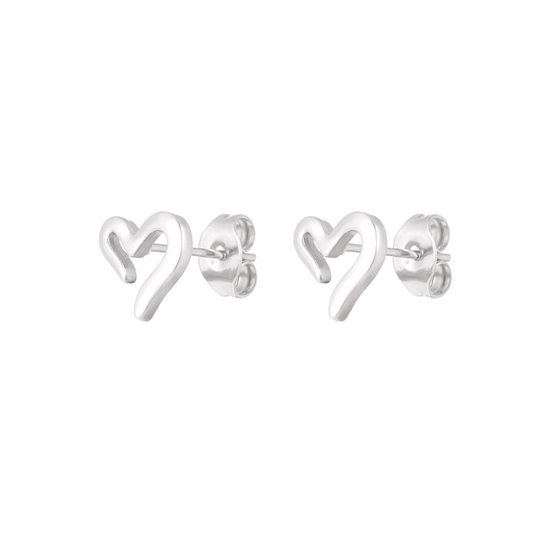 Oorbellen open your heart - zilver