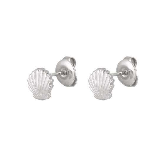 Oorstekers schelp - zilver